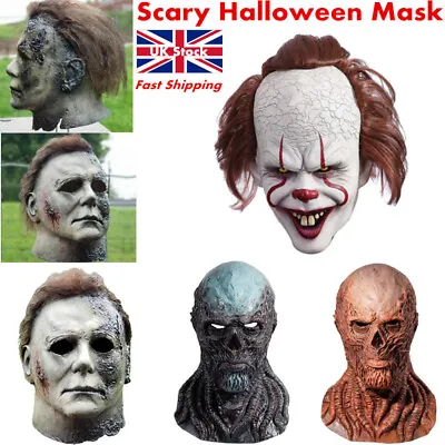 £5.88 • Buy Michael Myers Mask Halloween Clown Mask Pennywise Full Latex Masks Scary Costume