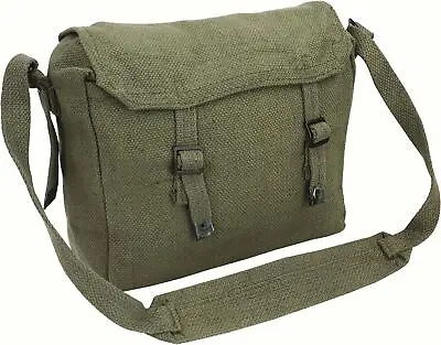 Highlander Webbing Haversack Army Military Cotton Canvas Shoulder Bag Olive • £11.95