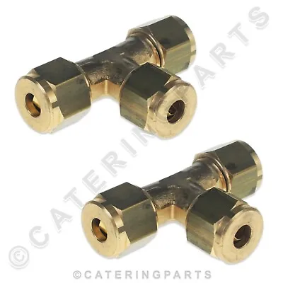 £19.95 • Buy T-PIECE COMPRESSION FITTINGS PACK OF 2 CONNECTORS 6mm TEE GAS COPPER PIPE TUBE