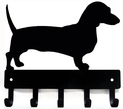 Dachshund Dog Leash Hanger Metal Key Rack Holder 5 Hooks SMALL 6  Wide Made USA • $15.99