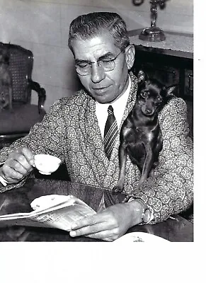 Lucky Luciano 8x10 Photo Mafia Organized Crime Mobster Mob Picture With Dog • $4.99