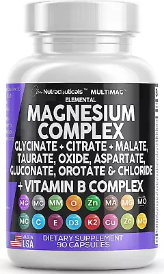 Magnesium Complex 2285Mg With Magnesium Glycinate Citrate Malate Oxide Taurate A • $39.49