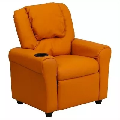 Bowery Hill Kids Faux Leather Recliner In Orange • $187.73