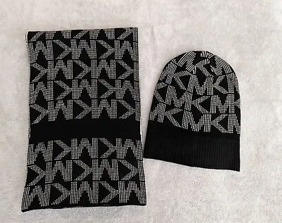 Michael Kors  Scarf And Hat Set (Black & White) • $29.95