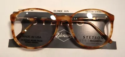 Vintage STETSON Style 92 Blonde 56/18 P3 Eyeglass Frame New Old Stock   • $9.99