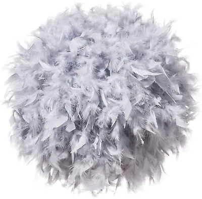 Feather Light Shade For Ceiling Pendant Light Fluffy Lamp Shade Lampshade Light • £26.99