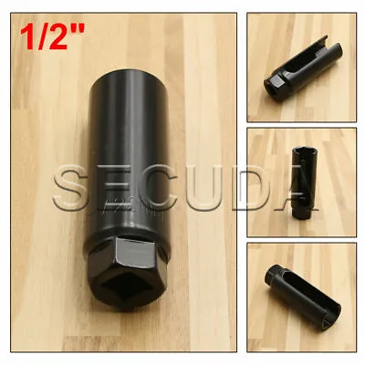 Black Lambda Remover Hand Tool O2 Sensor Socket 22mm 1/2 Sq Drive 18mm Slot • £9.66