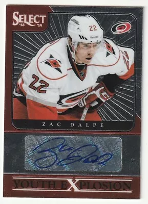 2013-14 Panini Select Zac Dalpe Carolina Hurricanes Autograph Auto Card • $3.49