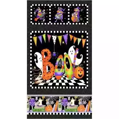 Halloween Boo Fabric Glow In Dark Ghost Pumpkin Cotton By Henry Glass 24  Panel • $9.49