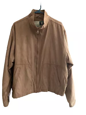 WearGuard Water Resistant Jacket  Men’s Size XL Tan Micro Suede Coat Zip Pockets • $35