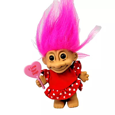 Russ Berrie And Company Vintage Valentine  I Love Your Hugs  Troll Doll #18404 • $16.49