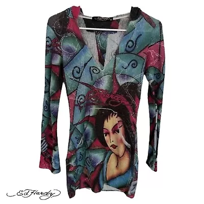 Ed Hardy Womens Hoodie Dress Size M Polyster • $59.99