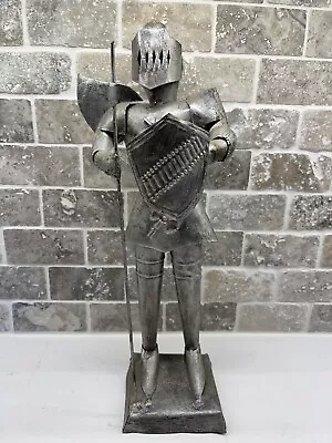 Vintage Metal Medieval Knight Suit Of Armor Sculpture 15” Tall Stamped Mexico • $24.99