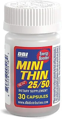 6-30ct BOTTLES MINI THIN 25/50 EF ENERGY BOOSTER ( 180 ) PILLS • $30.98