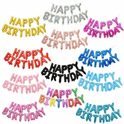 £20.99 • Buy LARGE Happy Birthday Balloons Banner Self Inflating Bunting Party Decoration UK