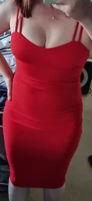 £25.99 • Buy Jane Norman Red Bodycon Textured Pencil Dress Size 10