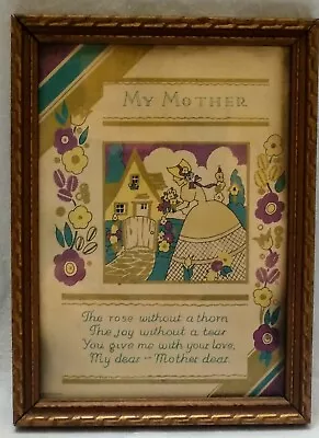 ART DECO MOTHER LOVE RPF COMPANY MOTTO FRAMED PRINT WITH GLASS 7.75 X 5.75  • $19.99