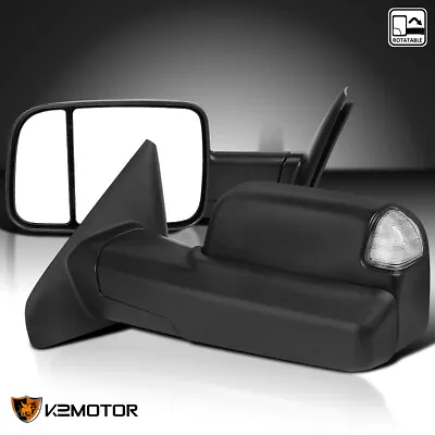 Fits 2002-2008 Dodge Ram 1500 2500 3500 Manual Tow Mirrors+LED Signal+Puddle • $106.38