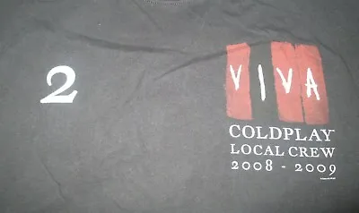 2008-09 COLDPLAY  LA VIDA  Local Crew 2 Concert Tour (XL) T-Shirt CHRIS MARTIN • $154.18