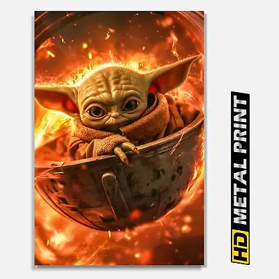  Baby Yoda Poster On Metal Star Wars Wall Art Nursery Decor Mandalorian Gift • $14.99