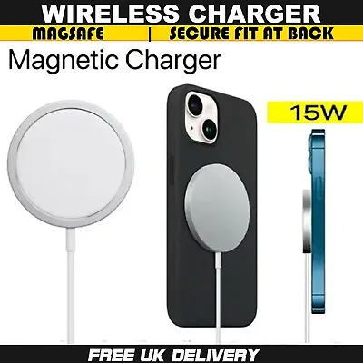 15W Fast Wireless Charger Mag Safe Qi Charging Pad Mat For Apple IPhones • £2.45