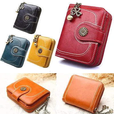 Womens Short Money Purse Small Zipper Wallet Ladies Folding Coin Card Holder NEW • £6.29