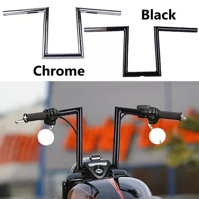 Drag 10-1/2  Rise 1  Ape Hanger Z-Bar Handlebar For Harley Sportster XL Dyna • $61.99