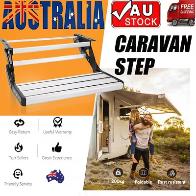 Caravan Step Aluminium Pull Out Folding Caravan Step Camper Trailer Motorhome RV • $129.98