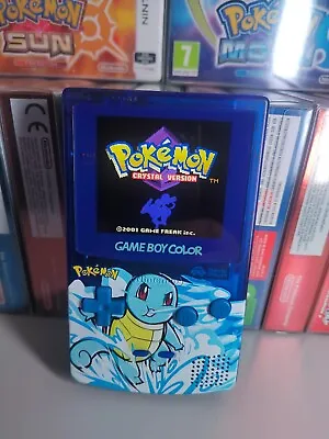 Pokemon Nintendo Gameboy Color Console GBC Q5 IPS Screen With Acrylic Case.  • £160