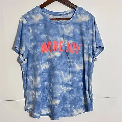 Old Navy Womens Acid Wash T-Shirt Size XL Blue Tie-Dyed Graphic Print Tee • £19.16