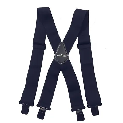 £12 • Buy Workgearuk Trouser Braces Heavy Duty Navy Nylon Elasticated Work Braces Wg-hdb08