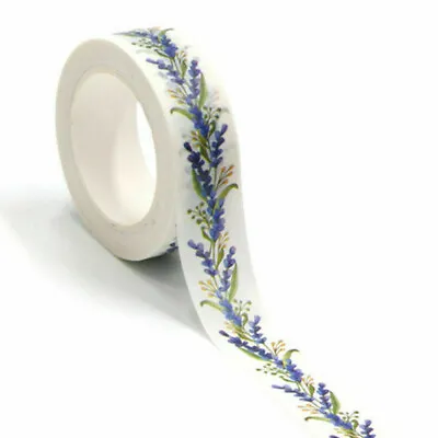 £3.30 • Buy Lavender Washi Tape Purple Flowers Decorative Paper Masking Bujo Scrapbooking