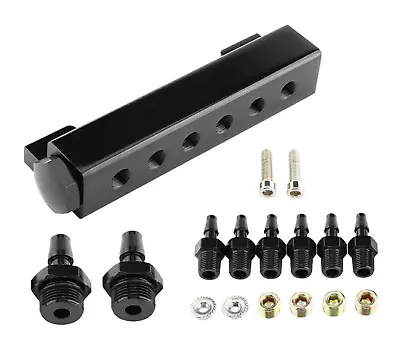 $24.95 • Buy 6 Port Vacuum Block Intake Manifold Kit Fuel Wastegate Turbo Boost NOS 1/8NPT US