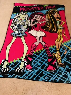 Monster High Dolls Large Fleece Throw Blanket Twin Bed Cover Approximately 60x90 • $24.99