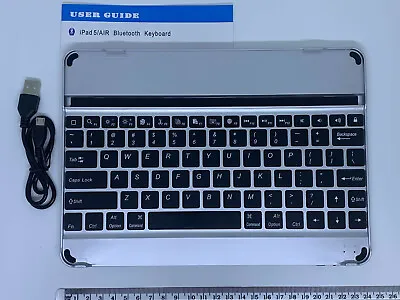 Silver Bluetooth Keyboard For Ipad 5/air Black Key • £2.09