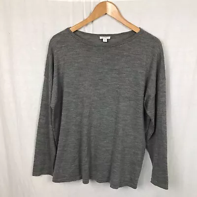 J Jill Women's Merino Wool Long Sleeve Lightweight Sweater Gray Washable Size XL • $18.95