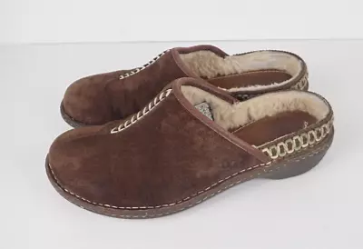 UGG Australia Kohala Mules Clogs Women's 9 Brown Suede Sherling Lined Shoes • $24.99