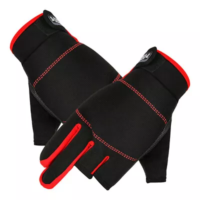 Medium Part Fingerless Mechanics Gloves Hand Protection Safety And Workwear Tool • £9.49