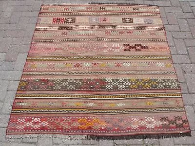 Turkish Kilim Rug | Vintage Kilim Rug | Kilim Rug | Bohemian Rug | Bedroom Rug • $340.89