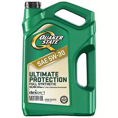 Quaker State Motor Oil Ultimate Protection Full Synthetic 5W-30 Motor Oil 5Quart • $26.31