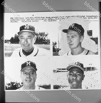 1957 Milwaukee Braves Team Medium Frame Negative - Jim Rowe Archive R815 • $15