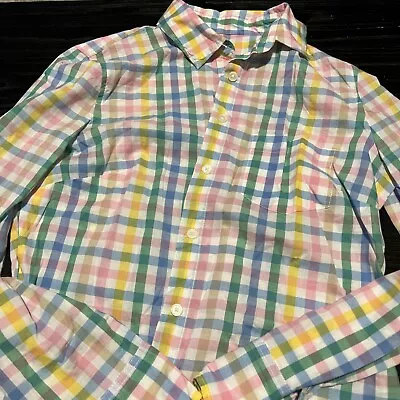 J.Crew Gingham Plaid Check Buttoned Up Shirt Top Pink/White/Green/Yellow XS • $0.99