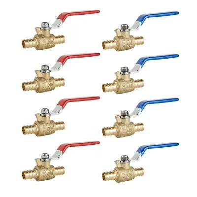 Efield 8 Pcs 1/2  Pex Full Port Shut Off  Ball Valve Hot  &cold No Lead Brass • $26.88