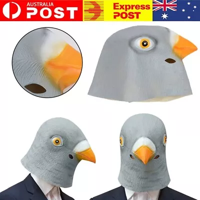 Pigeon Head Mask Creepy Animal Halloween Costume Theater Prop Latex Toy Party AU • $14.24