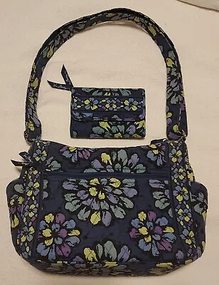 Vera Bradley Fall 2012 Indigo Pop Crescent Crossbody Bag Purse & Wallet Set • $22.50