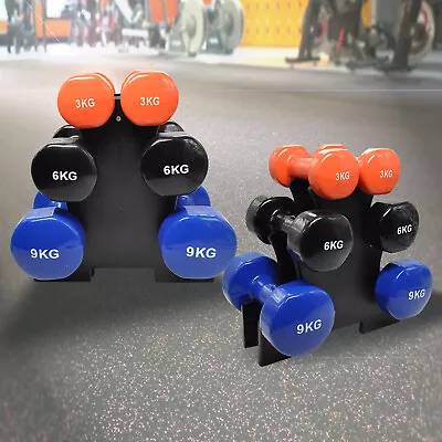 3kg + 6kg + 9kg - Total 36kg With 1 Free Rack - 3 Pairs Pvc Dumbbell Set Weight • $139.95