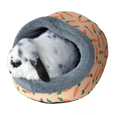 Carrot Plush Hooded Bed For Small Animals Comfy Rosewood Soft Rabbits Guinea Pig • £19.99