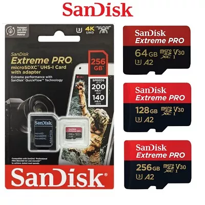 SanDisk Extreme Pro Micro SD 64GB 128GB 256GB 400GB 512GB 1TB  Memory Card • $19.95