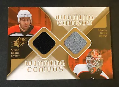 2007-08 SPx Simon GAGNE Martin BIRON Winning Combos Game Used Jerseys FLYERS 🏒 • $19.49