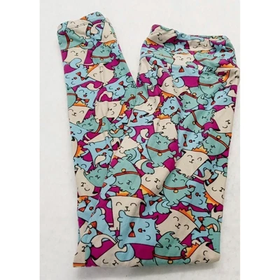 £24.66 • Buy LuLaRoe Purple Leggings Cartoon Cat Print Womens One Size Fits All Pre Owned